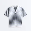 Tricou boxy cu mâneci scurte, guler polo și din amestec de bumbac Tricou boxy cu mâneci scurte, guler polo și din amestec de bumbac