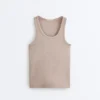 Tricou cu bretele din bumbac și modal