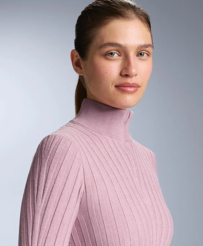 Tricou cu guler în V din tricot cu nervuri, strat de bază termic Tricou cu guler în V din tricot cu nervuri, strat de bază termic