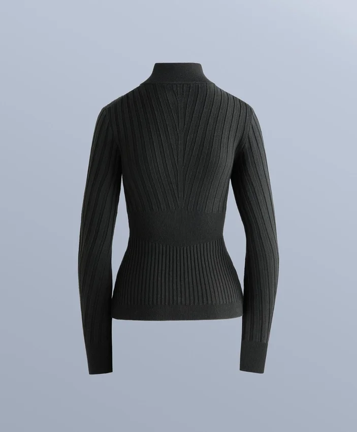 Tricou cu guler în V din tricot cu nervuri, strat de bază termic Tricou cu guler în V din tricot cu nervuri, strat de bază termic