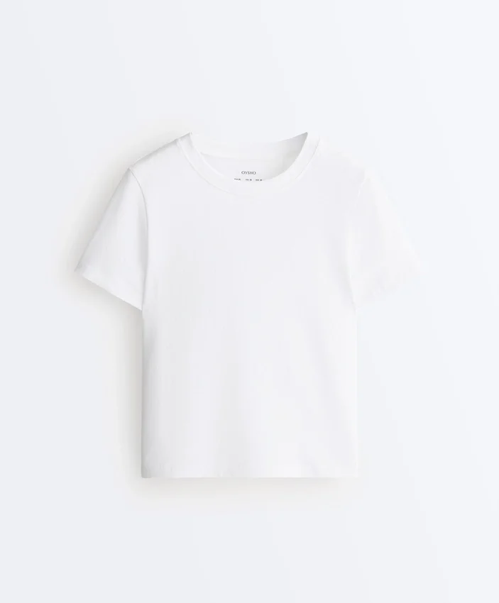 Tricou cu mâneci scurte din amestec de bumbac, croială regular Tricou cu mâneci scurte din amestec de bumbac, croială regular