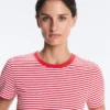 Tricou cu mâneci scurte din amestec de bumbac, cu croială regular și imprimeu cu dungi Tricou cu mâneci scurte din amestec de bumbac, cu croială regular și imprimeu cu dungi