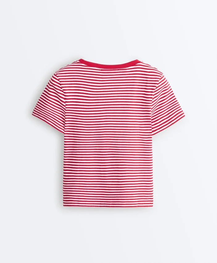 Tricou cu mâneci scurte din amestec de bumbac, cu croială regular și imprimeu cu dungi Tricou cu mâneci scurte din amestec de bumbac, cu croială regular și imprimeu cu dungi