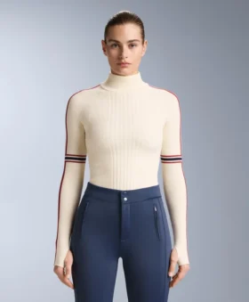 Tricou din tricot termic cu detalii contrastante