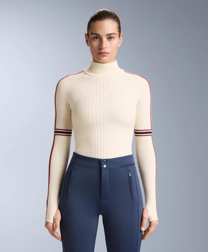 Tricou din tricot termic cu detalii contrastante Tricou din tricot termic cu detalii contrastante