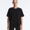 Tricou drept, cu mâneci scurte, din amestec de bumbac Tricou drept, cu mâneci scurte, din amestec de bumbac