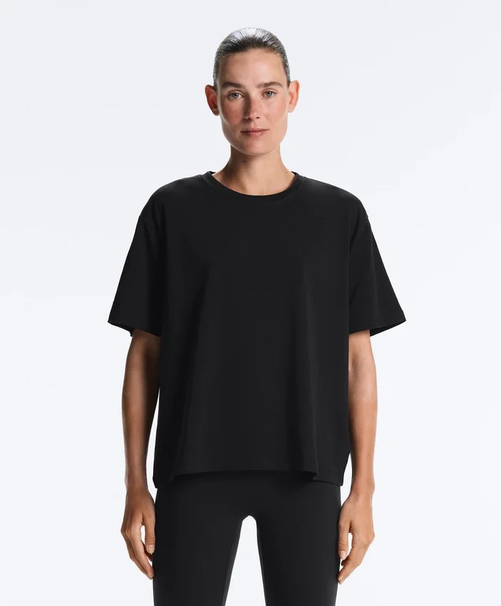 Tricou drept, cu mâneci scurte, din amestec de bumbac Tricou drept, cu mâneci scurte, din amestec de bumbac