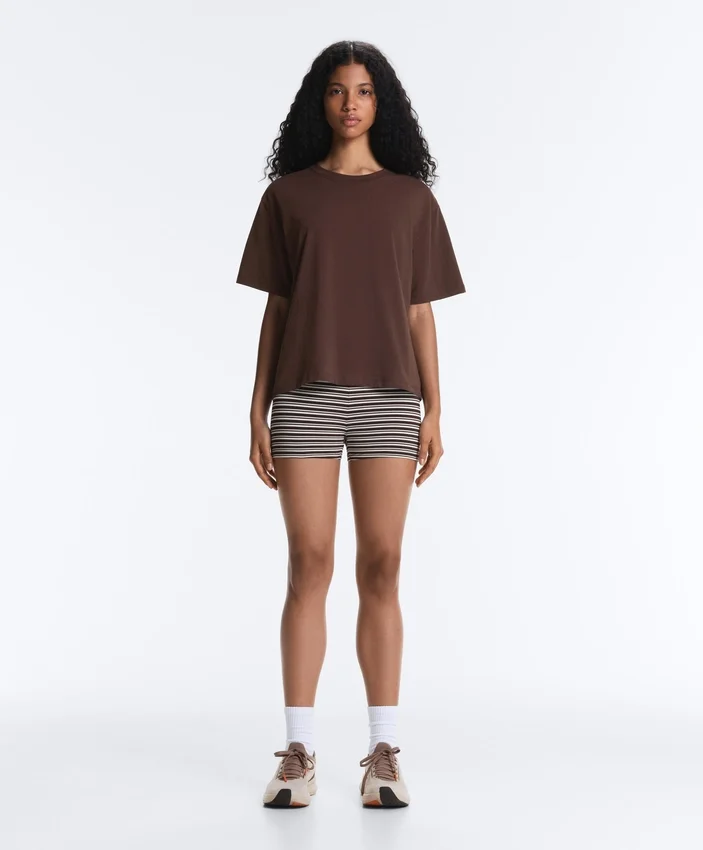 Tricou drept, cu mâneci scurte, din amestec de bumbac Tricou drept, cu mâneci scurte, din amestec de bumbac