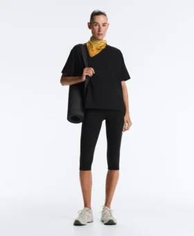 Tricou drept, cu mâneci scurte, din amestec de bumbac