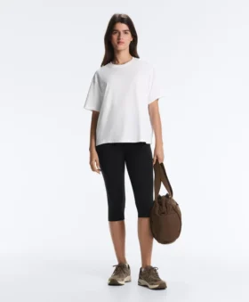 Tricou drept, cu mâneci scurte, din amestec de bumbac