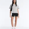 Tricou drept, cu mâneci scurte, din amestec de bumbac Tricou drept, cu mâneci scurte, din amestec de bumbac