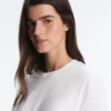 Tricou drept, cu mâneci scurte, din amestec de bumbac Tricou drept, cu mâneci scurte, din amestec de bumbac