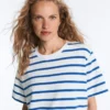 Tricou drept, cu mâneci scurte, din amestec de bumbac Tricou drept, cu mâneci scurte, din amestec de bumbac