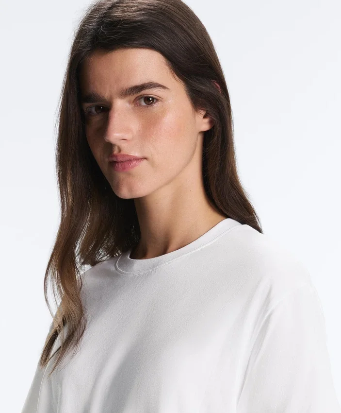 Tricou drept, cu mâneci scurte, din amestec de bumbac Tricou drept, cu mâneci scurte, din amestec de bumbac