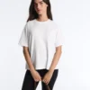 Tricou drept, cu mâneci scurte, din amestec de bumbac Tricou drept, cu mâneci scurte, din amestec de bumbac
