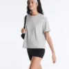 Tricou drept, cu mâneci scurte, din amestec de bumbac Tricou drept, cu mâneci scurte, din amestec de bumbac