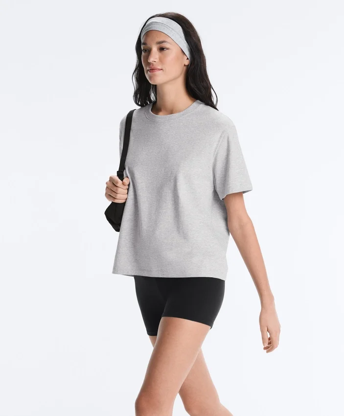 Tricou drept, cu mâneci scurte, din amestec de bumbac Tricou drept, cu mâneci scurte, din amestec de bumbac