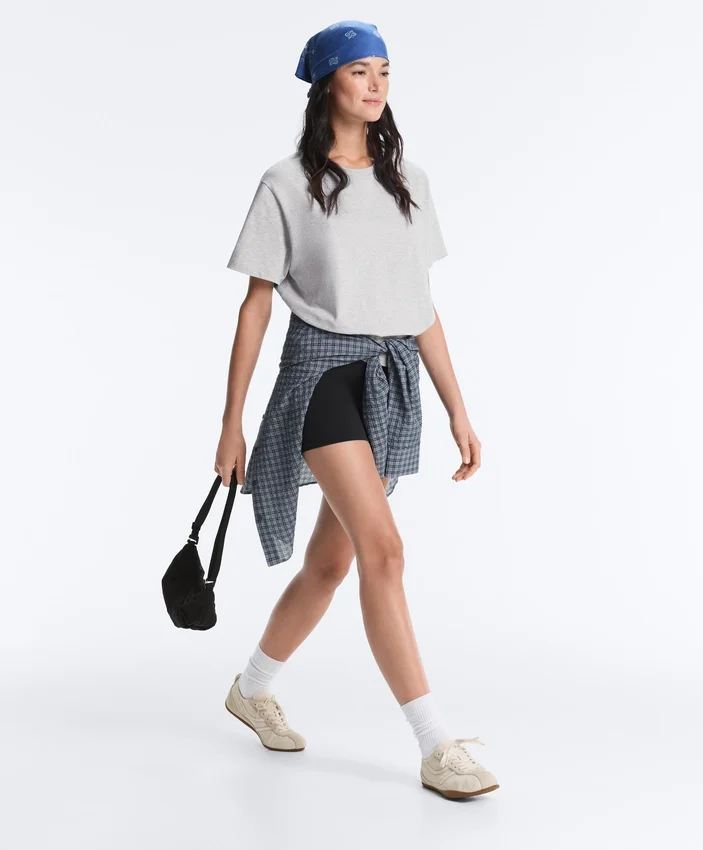 Tricou drept, cu mâneci scurte, din amestec de bumbac Tricou drept, cu mâneci scurte, din amestec de bumbac