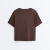Tricou drept, cu mâneci scurte, din amestec de bumbac Tricou drept, cu mâneci scurte, din amestec de bumbac
