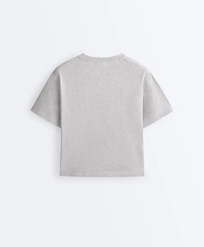 Tricou drept, cu mâneci scurte, din amestec de bumbac Tricou drept, cu mâneci scurte, din amestec de bumbac