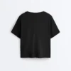 Tricou drept, cu mâneci scurte, din amestec de bumbac Tricou drept, cu mâneci scurte, din amestec de bumbac