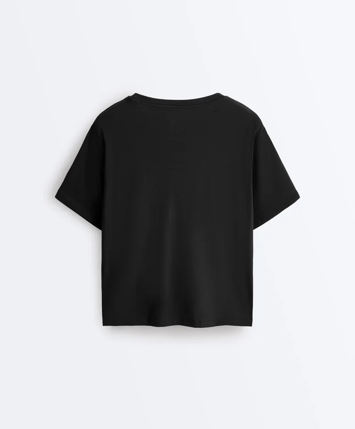 Tricou drept, cu mâneci scurte, din amestec de bumbac Tricou drept, cu mâneci scurte, din amestec de bumbac