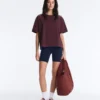 Tricou drept, cu mâneci scurte, din amestec de bumbac, cu dungi Tricou drept, cu mâneci scurte, din amestec de bumbac, cu dungi
