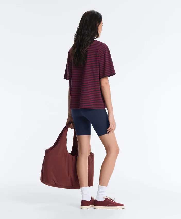 Tricou drept, cu mâneci scurte, din amestec de bumbac, cu dungi Tricou drept, cu mâneci scurte, din amestec de bumbac, cu dungi
