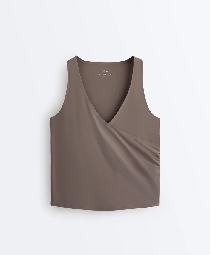 Tricou fără mâneci Comfortlux cu decolteu încrucișat Tricou fără mâneci Comfortlux cu decolteu încrucișat