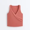 Tricou fără mâneci Comfortlux cu decolteu încrucișat Tricou fără mâneci Comfortlux cu decolteu încrucișat