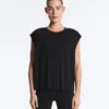Tricou fără mâneci din amestec de modal