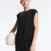 Tricou fără mâneci din amestec de modal