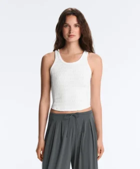 Tricou fără mâneci, fără cusături, cu smocuri