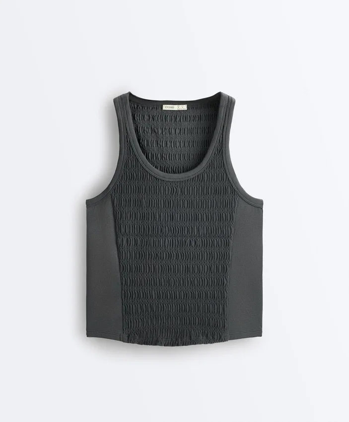 Tricou fără mâneci, fără cusături, cu smocuri Tricou fără mâneci, fără cusături, cu smocuri