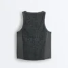 Tricou fără mâneci, fără cusături, cu smocuri Tricou fără mâneci, fără cusături, cu smocuri