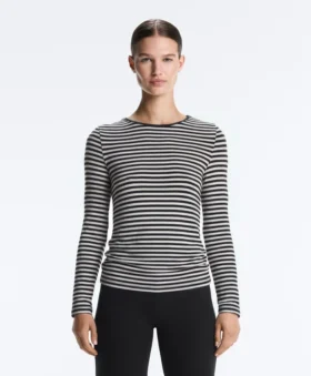 Tricou mulat cu mâneci lungi, în dungi