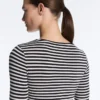 Tricou mulat cu mâneci lungi, în dungi