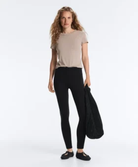 Tricou mulat cu mâneci scurte din material cu nervuri din modal pentru pantaloni scurți
