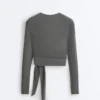 Tricou înfășurat din amestec de lyocell Tricou înfășurat din amestec de lyocell