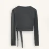 Tricou înfășurat din bumbac amestecat cu nervuri Tricou înfășurat din bumbac amestecat cu nervuri