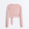 Tricou înfășurat din bumbac amestecat cu nervuri Tricou înfășurat din bumbac amestecat cu nervuri