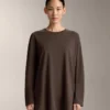 Tricou oversize cu mâneci lungi din amestec de bumbac