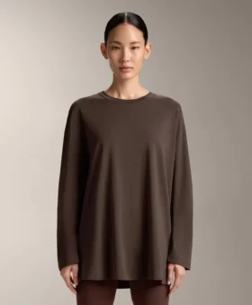 Tricou oversize cu mâneci lungi din amestec de bumbac