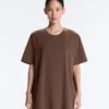 Tricou oversize din amestec de bumbac, cu mâneci scurte Tricou oversize din amestec de bumbac, cu mâneci scurte