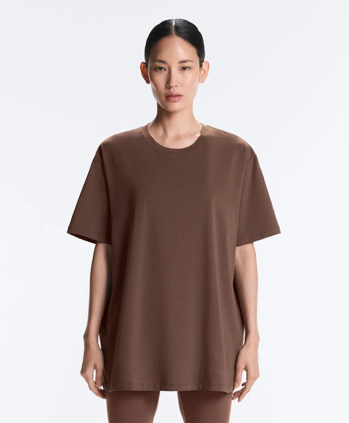 Tricou oversize din amestec de bumbac, cu mâneci scurte Tricou oversize din amestec de bumbac, cu mâneci scurte