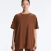 Tricou oversize din amestec de bumbac, cu mâneci scurte Tricou oversize din amestec de bumbac, cu mâneci scurte