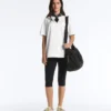 Tricou oversize din amestec de bumbac, cu mâneci scurte Tricou oversize din amestec de bumbac, cu mâneci scurte