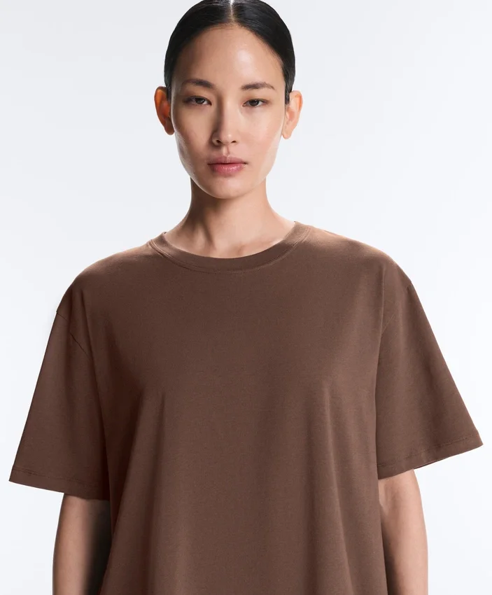 Tricou oversize din amestec de bumbac, cu mâneci scurte Tricou oversize din amestec de bumbac, cu mâneci scurte
