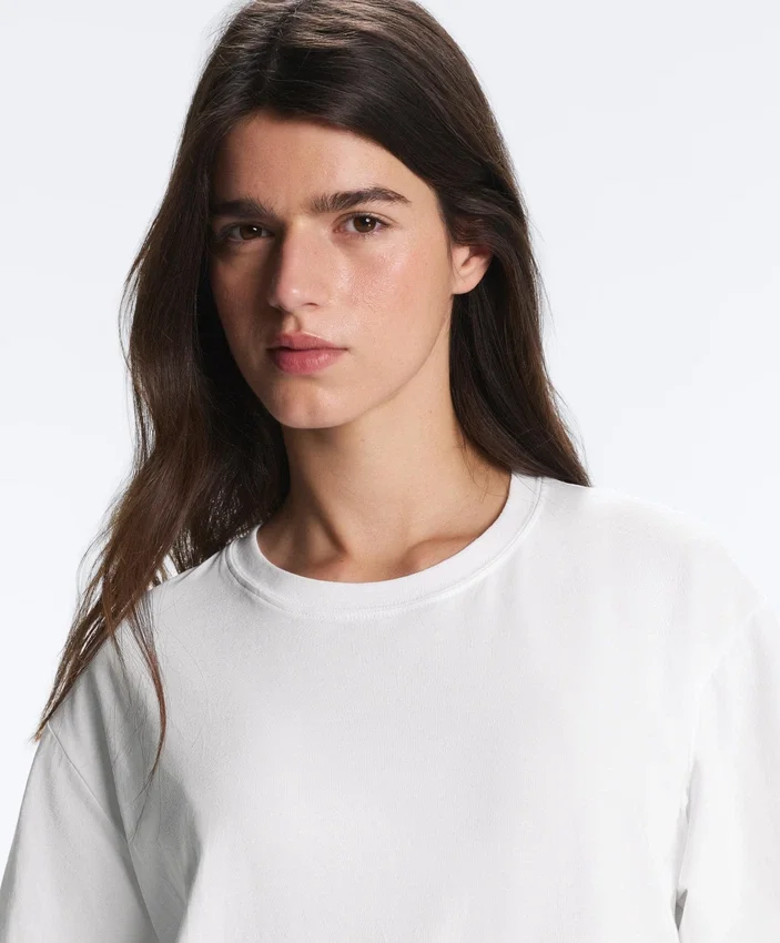 Tricou oversize din amestec de bumbac, cu mâneci scurte Tricou oversize din amestec de bumbac, cu mâneci scurte