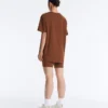 Tricou oversize din amestec de bumbac, cu mâneci scurte Tricou oversize din amestec de bumbac, cu mâneci scurte